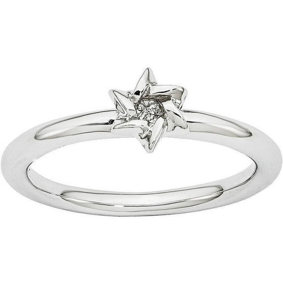 Stackable Expressions Sterling Silver Rhodium-plated Star of David Ring