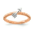 thumbnail image 1 of Stackable Expressions Sterling Silver Rose Gold and Rhodium-plated Arrow Ring, 1 of 8