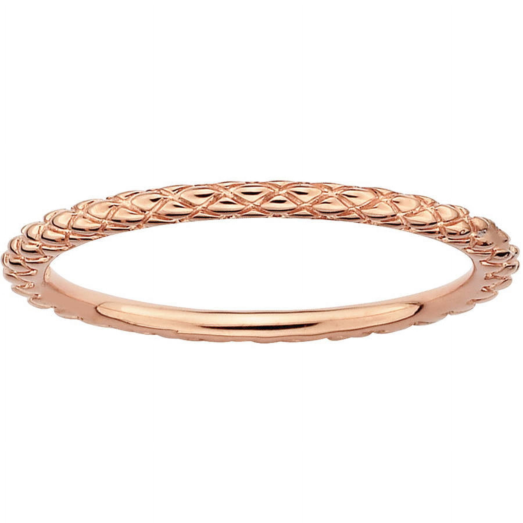 Stackable Expressions Sterling Silver Rose Gold-plated Criss-Cross Ring