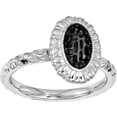 thumbnail image 1 of Stackable Expressions Sterling Silver Ruthenium-Plated Oval Ring, 1 of 7