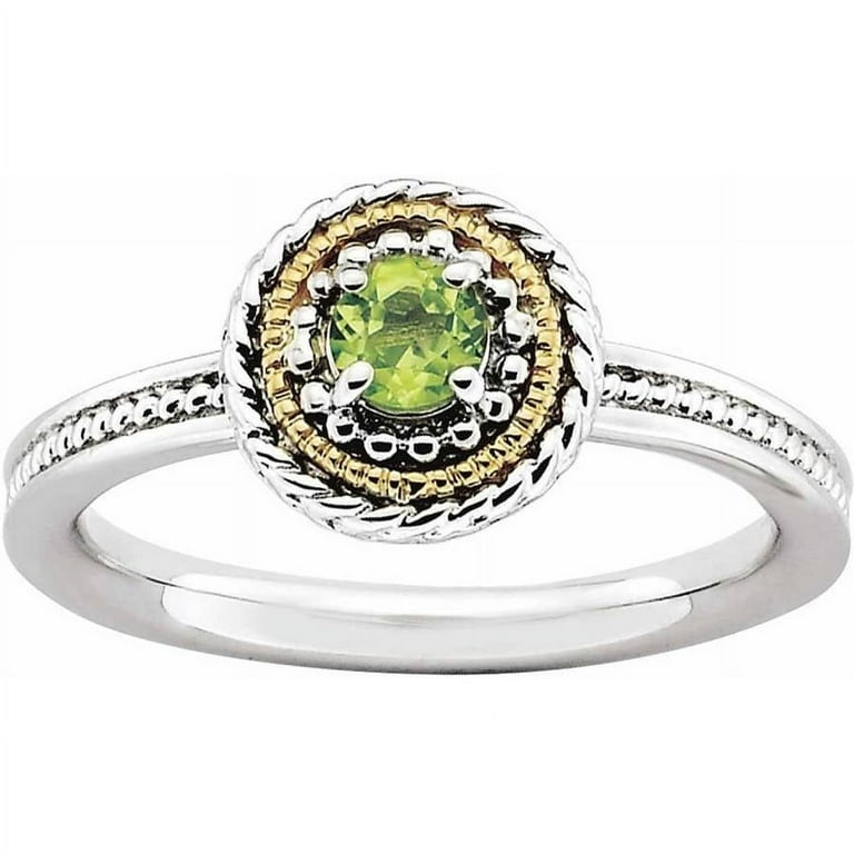 Sterling Silver Stackable Expressions Round Peridot Ring Sterling Silver Stackable Expressions Round Peridot Ring
