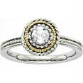 thumbnail image 1 of Stackable Expressions Sterling Silver and 14 Karat Yellow Gold Accent White Topaz Ring, 1 of 6