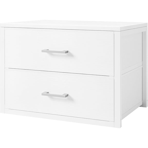 Stackable Fabric Storage Drawers White 2 Drawer Closet Organizer Size 15.7 D x 21.1 W x 16.1 H
