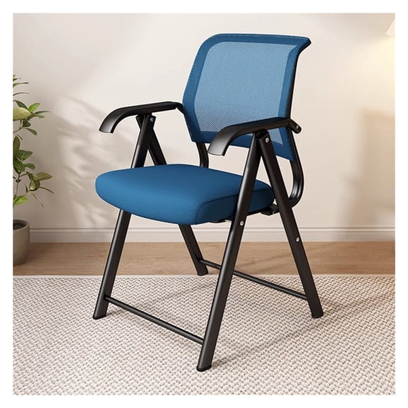 Stackable Folding Chair Guest Reception Arm Chairs Ergonomic Mesh Back Waiting Room Chairs with Thickened Fabric Seat for Office,Conference,School