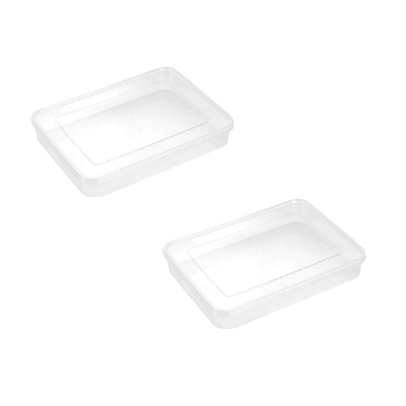 Stackable Food Storage Box, Airtight Dumpling Holder, Leakproof Fridge Organizer, 1.5 L Sealed Container Plastic Cookie Carrier, Dumpling Storage Box for Biscuits, Leftover Food, 2Pcs