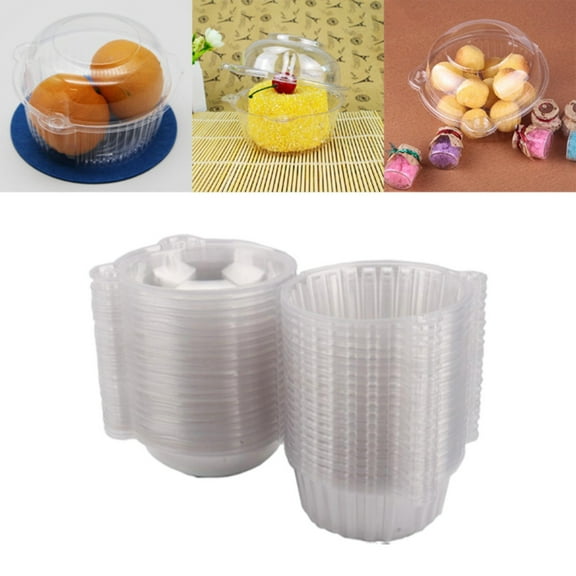 Stackable Food Storage Boxes,Individual Cupcake Containers Stackable Cupcake Boxes Individual Cupcake Holders Single Cupcake Boxes With Connected Airtight Deep Dome Lid