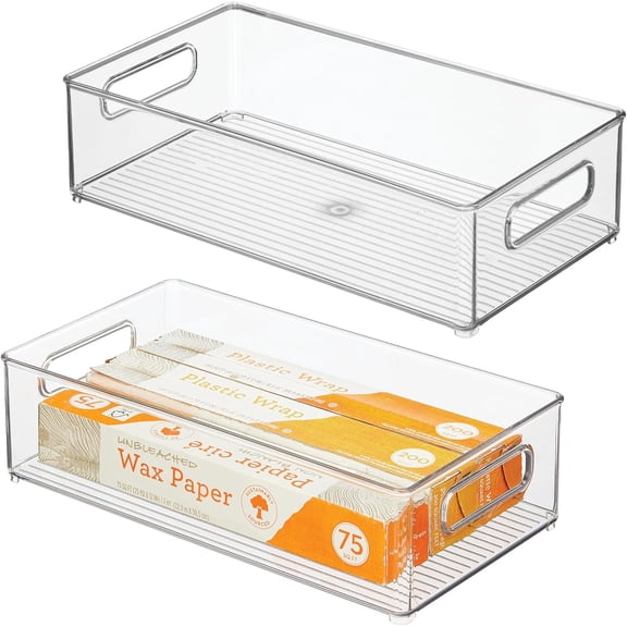 Stackable Fridge Bin - Storage Bin for Freezer or Pantry Organization, Clear, Made in USA