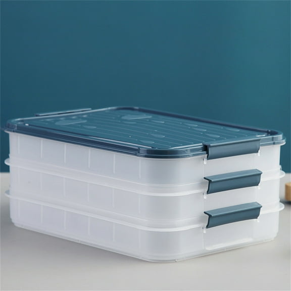 Stackable Fridge Storage Boxes with Lids,Clear Food Containers for Sausage/Meal Prep,BPA-Free Organizer,C,3PC