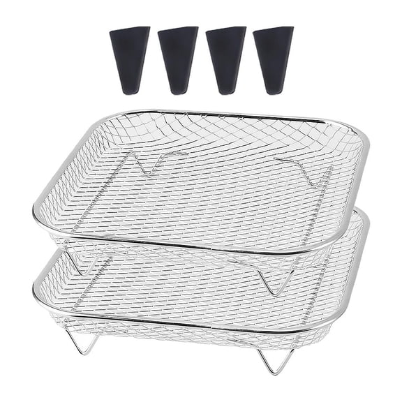 Stackable Fryer Rack, Steel Mesh Dehydrator Racks, Multi-Layer for BBQ Grill Dehy Food Fryer, Basket Oven,