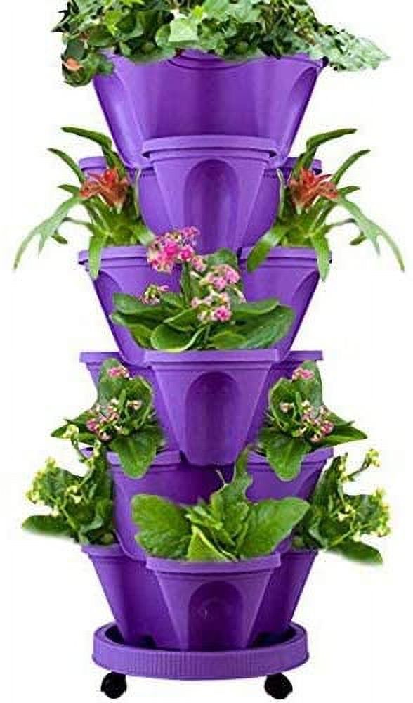 Aoodor Stackable Planter Vertical, Tower Garden Planters ，Growing System  for Indoor and Outdoor Use