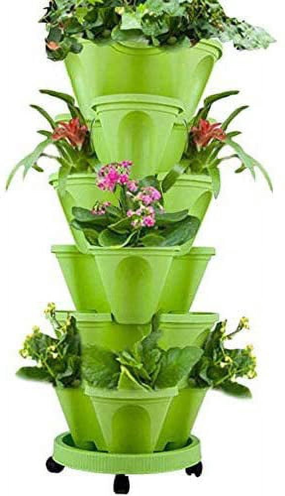 Stackable Garden Tower Planter, Indoor Outdoor Vertical Garden Planting