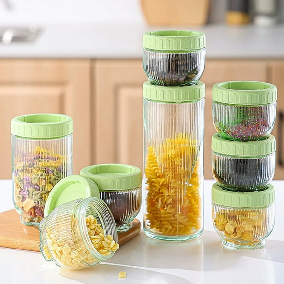 Stackable Glass Jars, Transparent Food Storage, Wetproof Sealed Containers, Dried Fruit & Snacks, Paw Design, Kitchen Organization, Portion Control, Airtight Lid, Versatile Storage Solutions