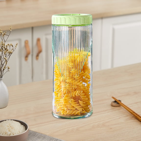 Stackable Glass Storage Jars with Airtight Lids - 3-Piece Set for Kitchen, Snacks, Dried Fruit, Clear Paw Design, Leakproof Sealed, Space-Saving Canisters