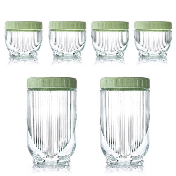 Stackable Glass Storage Jars For Pantry With Secure Seal – Clear Glass Containers For Dry Coffee And Space Saving Organization Airtight Coffee Container Storage with Lids 30 Prep Meals Containers