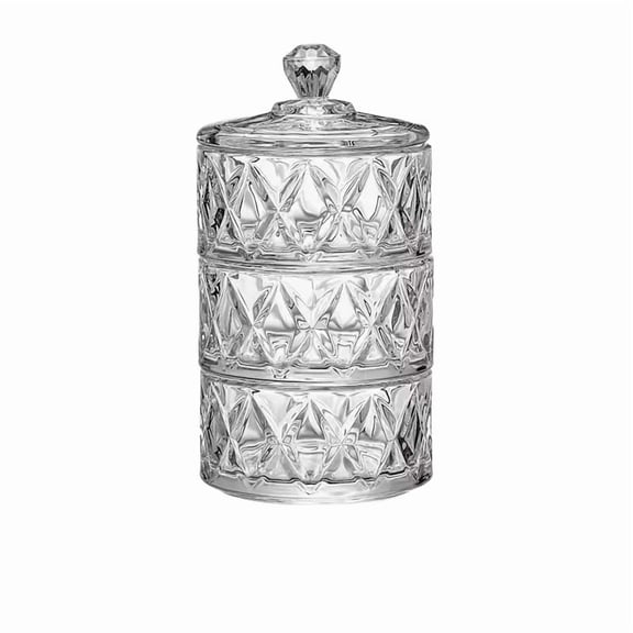 3-Tier Stackable Glass Storage Jars with Airtight Lids for Spice Coffee Candy