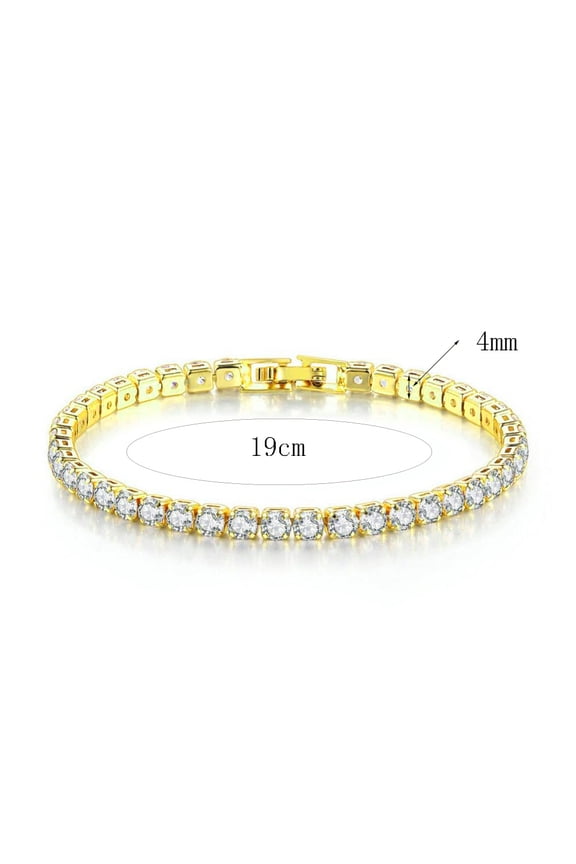 Stackable Gold Bracelets Bangles for Women Girls 14K Gold Plated Cubic Zirconia Tennis Bracelet Stainless Steel Jewelry Gifts