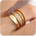thumbnail image 1 of Stackable Gold Rings for Women Non Tarnish Dainty 14K Gold Plated Stacking Cubic Zirconia Thumb Ring Set Trendy Statement Promise Wedding Bands Engagement Rings for Women Size 6 7 8 9 10, 1 of 6