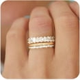 thumbnail image 1 of Stackable Gold Rings for Women Non Tarnish Trendy Dainty 14K Gold Plated Stacking Cubic Zirconia Thumb Ring Set Pack Statement Chunky Band Rings Promise Engagement Rings Size 7 8 9 10 11, 1 of 1
