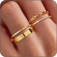 thumbnail image 1 of Stackable Gold Rings for Women Dainty 14K Gold Plated Thin Ring Set Non Tarnish Thumb Bands Gold Jewelry Gifts Statement Gold Knuckle Rings Size 6-10, 1 of 5