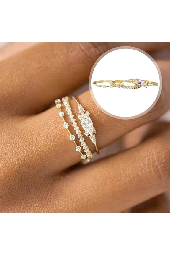 Stackable Gold Rings for Women Set Gold Plated Non Tarnish Stacking Cubic Zirconia Fashion Ring Jewelry,4.93 cm,Golod A