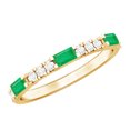 thumbnail image 1 of Rosec Jewels Stackable Green Emerald and Diamond Ring in Prong Setting (AAA Quality), 14K Yellow Gold, US 12.50, 1 of 8