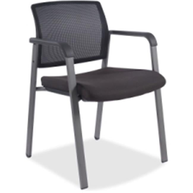 Black Mesh and Fabric Stackable Guest Chair