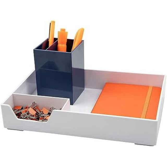 Stackable Half Desk Trays White Office & Desk Supply Organizer Top