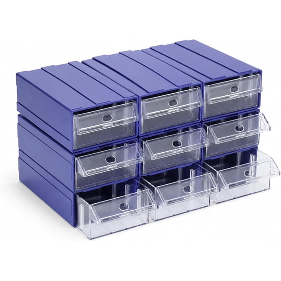 Stackable Hardware Organizer with Clear Dividers