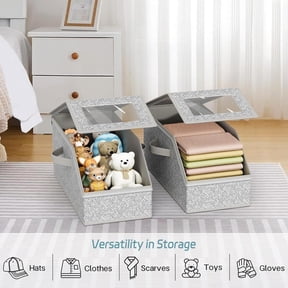 Stackable Hat Storage, Baseball Cap Storage Box, Stackable Hat Storage for Baseball Caps, 17"L x 8.7"W x 6.7"H, Holds Up to 20lb