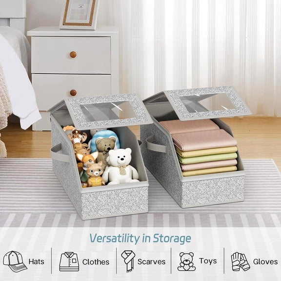 Stackable Hat Storage, Baseball Cap Storage Box, Stackable Hat Storage for Baseball Caps, 17"L x 8.7"W x 6.7"H, Holds Up to 20lb