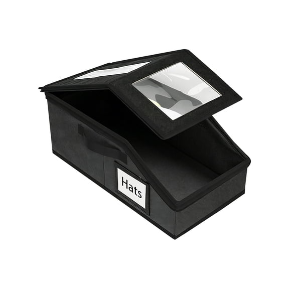 Stackable Hat Storage Box with Clear Window Lid,Stackable Hat Storage for Baseball Caps,Hat Organizer for Closet with Cardboard