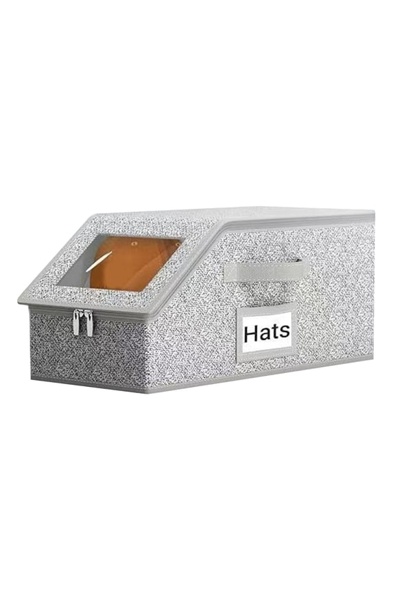 Mens Hat Protector Case With Zippered Closure Stackable Design Storage Box For Caps Sports Accessories Display