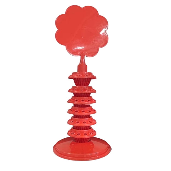 Stackable Holder 6-Layer Decorative Candy Table Round Hole Adjustable Durable for Christmas Party Wedding , Red