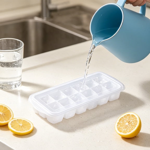 Stackable Ice Model Tray with Sealed Lid, Quick Freezing & Effortless Release Design, Durable ReUSAble Mold for Household Ice Making Cold Drink Preparation & Refrigerator Daily Storage, S