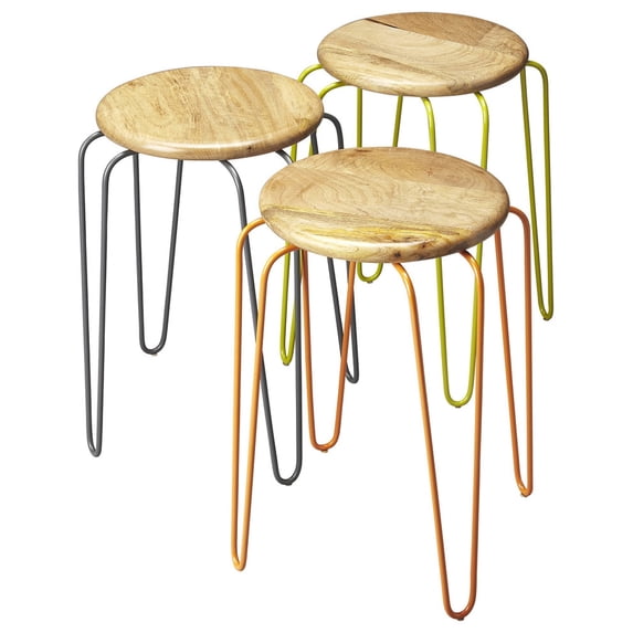 Stackable Iron Colored Stools