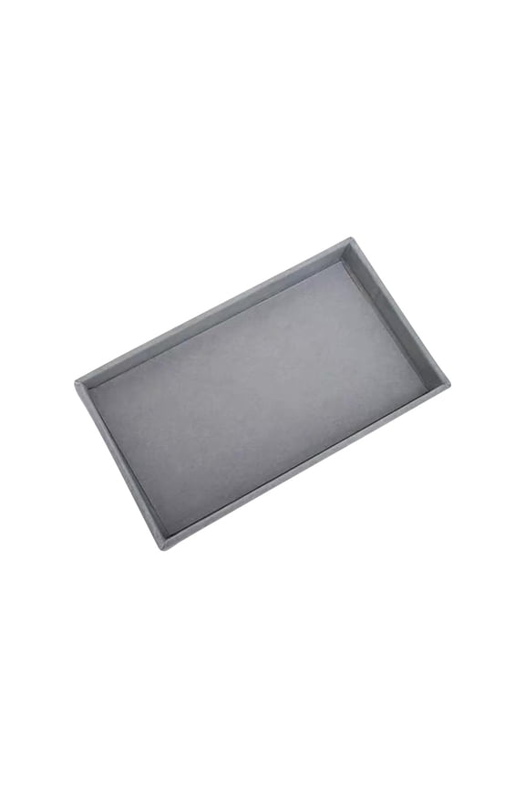 Stackable Jewelry Organizer Trays - 5-Layer Velvet Lined Storage Box for Earrings/Rings/Necklaces, Desktop Display with Removable Dividers (Gray)