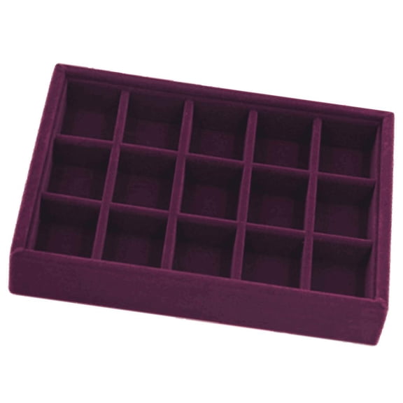 Stackable Jewelry Organizer Trays Muti-use Jewelry Storage Holder Velvet Jewelry Display Case for Drawer Or Dresser, 7.87 X 5.91 X 1. - 15 Grids, as described