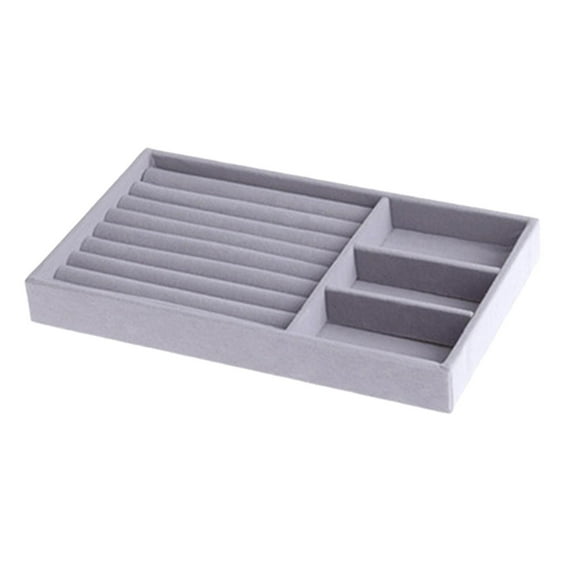 Stackable Jewelry Tray, High-Capacity Jewelry Drawer Dresser Storage Organizer Holder Display Case Holder for Ear Necklace (Grey) - Mixed