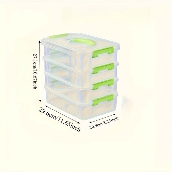Stackable Large-Capacity Transparent Plastic Storage Box with Lid & Handle – Compartmentalized Drawer Design for Hair Accessories, Jewelry & Stationery – Home & Office