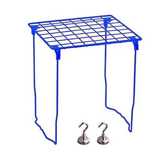Stackable Locker Shelf Bundle for Middle School Girls and Boys School Locker Includes: Lockermate Extra Tall Stac-A-Shelf and 2 Heavy Duty Magnetic Hooks (Royal Blue)