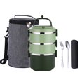 thumbnail image 1 of Stackable Lunch Box,YFBXG 3 Tier Stainless Steel Thermal Bento Lunch Box With Lunch Bag & Utensils (Green, 3 Tier), 1 of 6