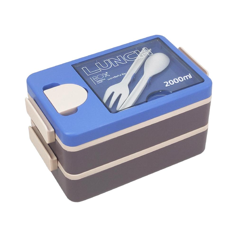 Stackable Lunch Containers 2 Layers Lunch Box with Compartments