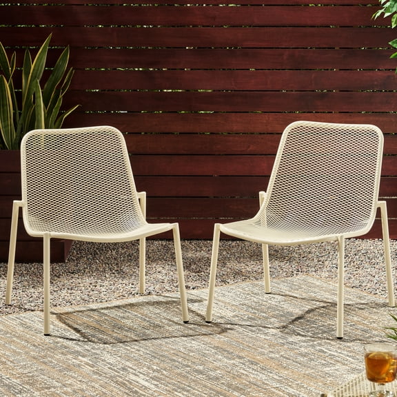 Stackable Matte White Iron Chair - Summer Delight Time, 26.77 In. W X 21.77 D H, 7.72 Lb Chairs Leisure,