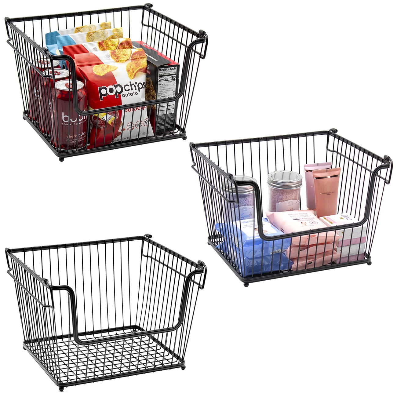 Storage Bins for Shelves with Metal Frame, Storage Baskets for Organizing,  Closet Organizers and Storage, Large Basket Holds Up to 40 Pounds and  Assembles in 5 Seconds 3-Pack - Yahoo Shopping
