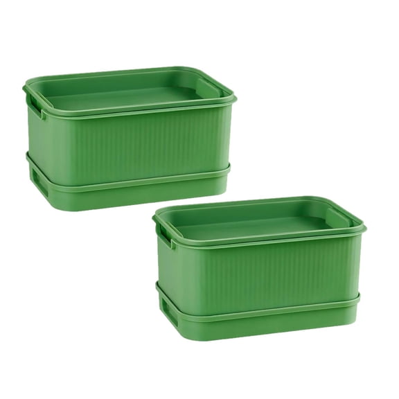 Stackable Microgreens Growing Kit - Sprouting Trays with Drain Holes & Lid for Home Gardening - Indoor Germination for Broccoli, Arugula, Mung Beans & More