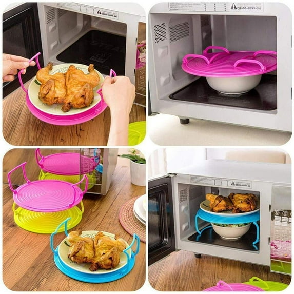 Stackable Microwave Steam Cooking Rack 2-Tier BPA-Free Plastic Reheating Tray For Multi-Dish Prep Type B