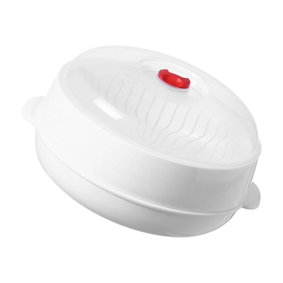 Stackable Microwave Steamer With Nonslip Handle Quick Steam Release Holes Moisture Retention Perfect For Breakfast Preps