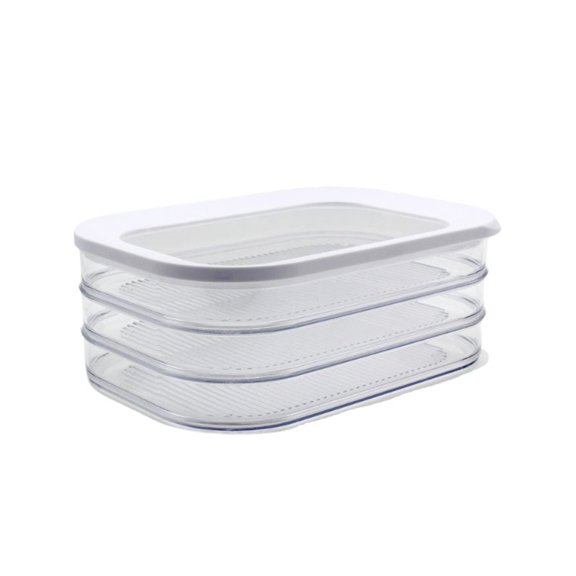 Stackable Multi-layer Deli Meat Container with Lid, Storage Box for Cold Cuts, Lunch Meat, Ham & Cheese, Perfect for Fridge Organization & Kitchen Storage (3 Layers)