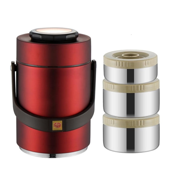 Stackable Nonrust Steel Food Jar Double Layer Thermal Bentos Lunch Container