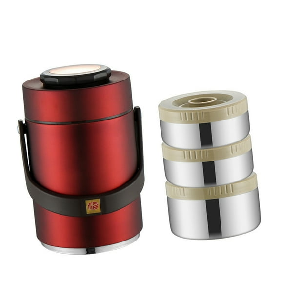 Stackable Nonrust Steel Food Jar Double Layer Thermal Bentos Lunch Container